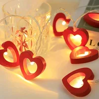 10pcs Love LED String Lights Suitable For Valentine's Day Wedding Christmas Garden Bedroom Party Decoration Without Battery 1