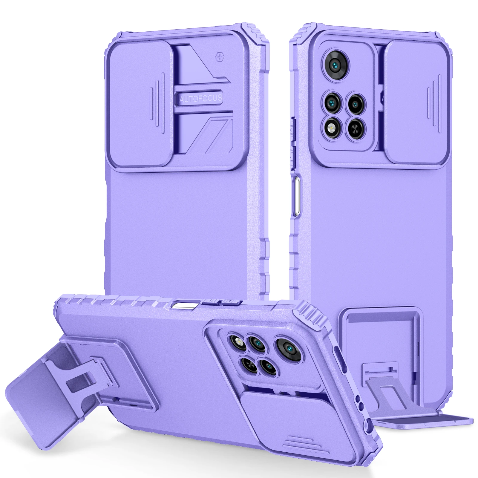 Enhanced Shockproof Case with Slide Camera Lens Protection & Stand Function