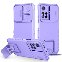 Enhanced Shockproof Case with Slide Camera Lens Protection & Stand Function for Note 11SE (PURPLE)
