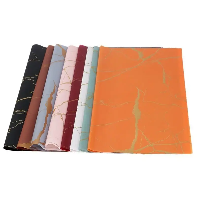 

5 листов оберточной бумаги с золотыми краями, полупрозрачный мраморный стиль, подарочная упаковка, материал для упаковки букета флористика