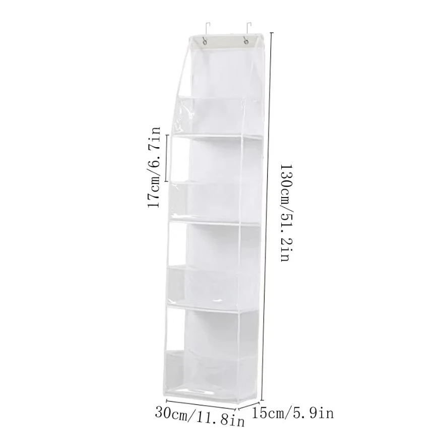 Multifunctional Fabric Hanging Bag for Behind Door Storage Organizer with Multilayers for Miscellaneous Items 2