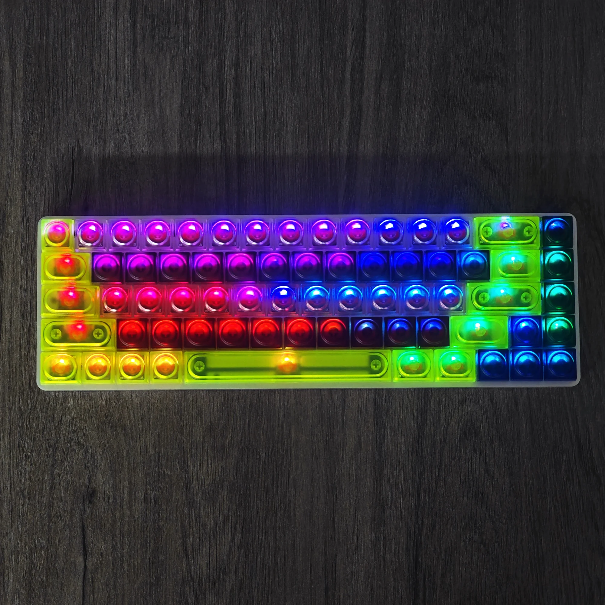 Ymdk-blocksキーキャップセット、透明、つや消し、pc、mx