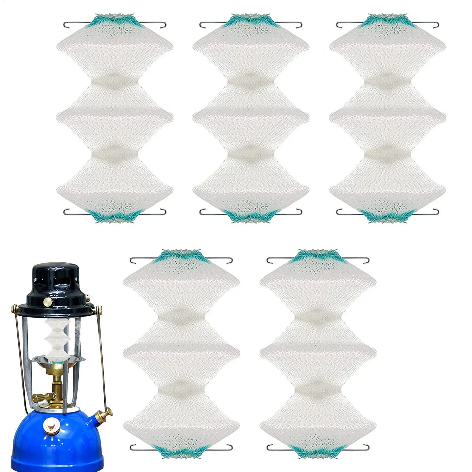 5 stücke Camping Gas Laterne Mäntel 3-Schicht Propan Licht Mäntel mit 2 Montage Clips Outdoor Kerosin Lampe Gaze mesh Abdeckung – Detail 2