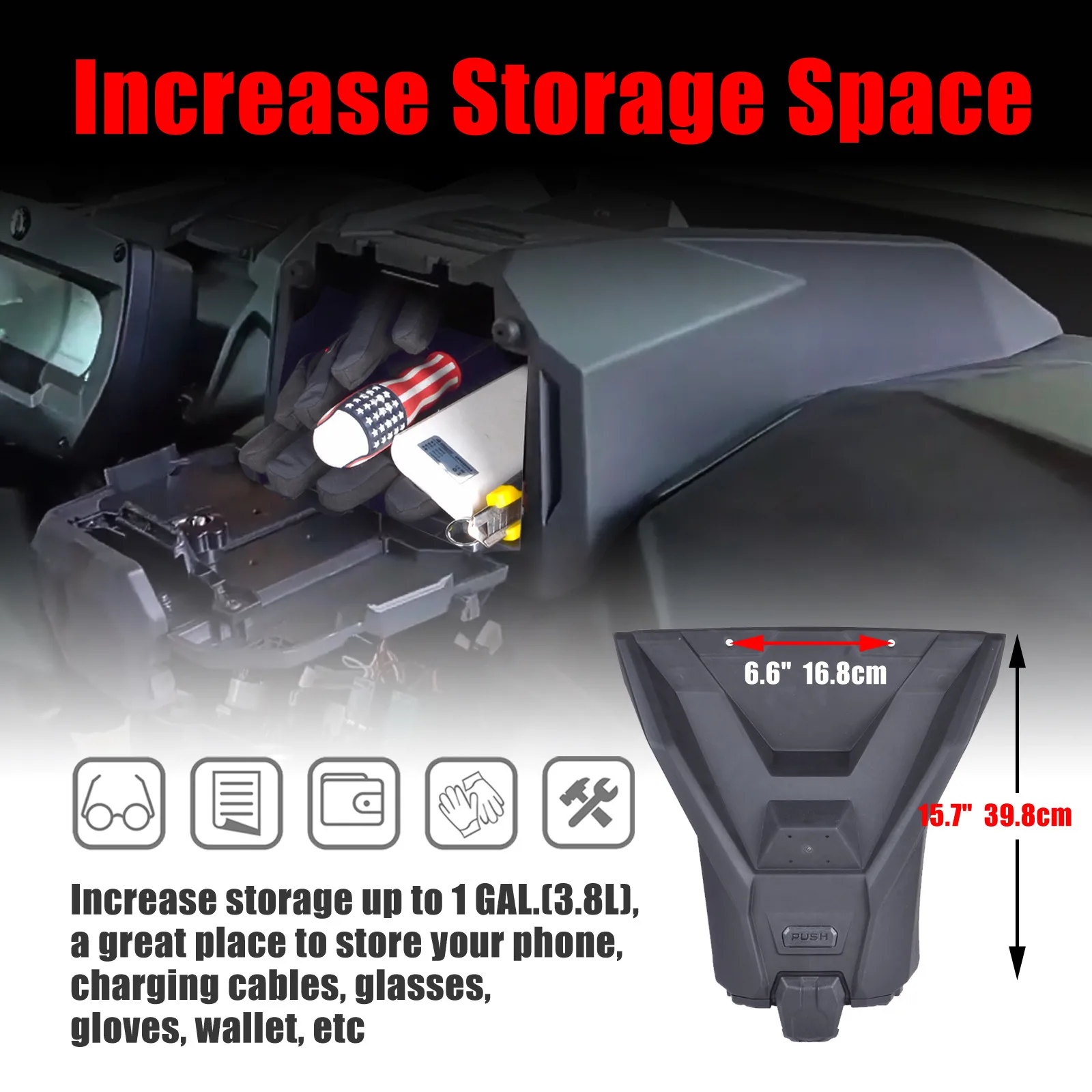 Black Electronic Device Tablet Phone Holder Storage Box Organizer Tray