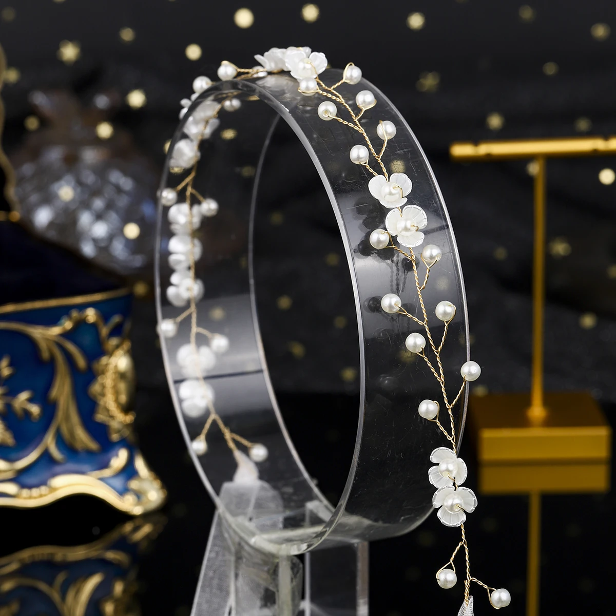 Fashion Golden Handmade Flower Hairband For Women Mori Bridal Wedding Headpieces Party Princess Tiara Hair Accessories