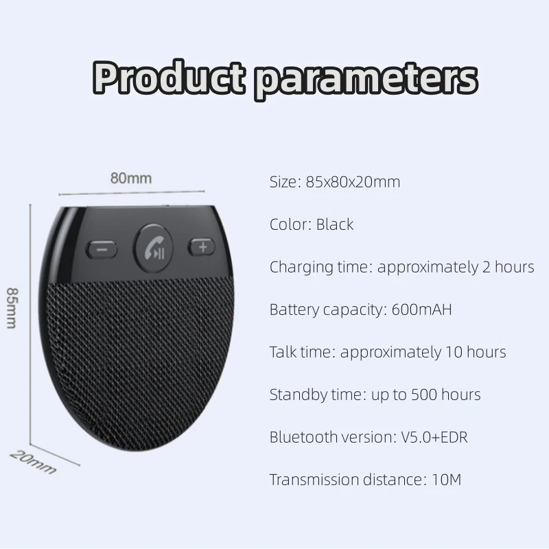 Bluetooth Handsfree Car Kit with Voice Reminder and Multipoint Connection