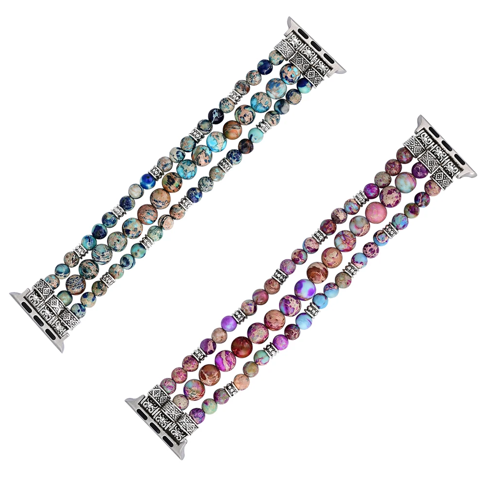 

Natural Gemstone Strap For Apple Watch Ultra 49mm 8 7 41mm 45mm Band Bracelet For iWatch 6 5 4 3 2 38mm 42mm 40mm 44mm Wristband