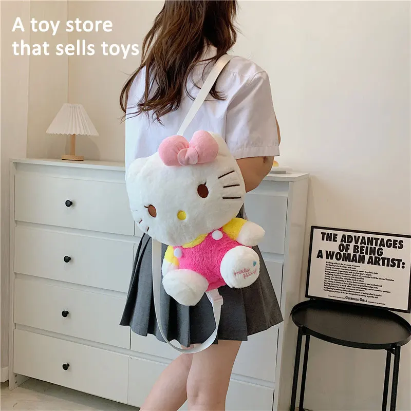 

Hellokitty Plush Backpack Sanrio Kulomi Cute Messenger Bag Japanese Anime Kawaii Schoolbag Child Girls Gift 2023 NEW