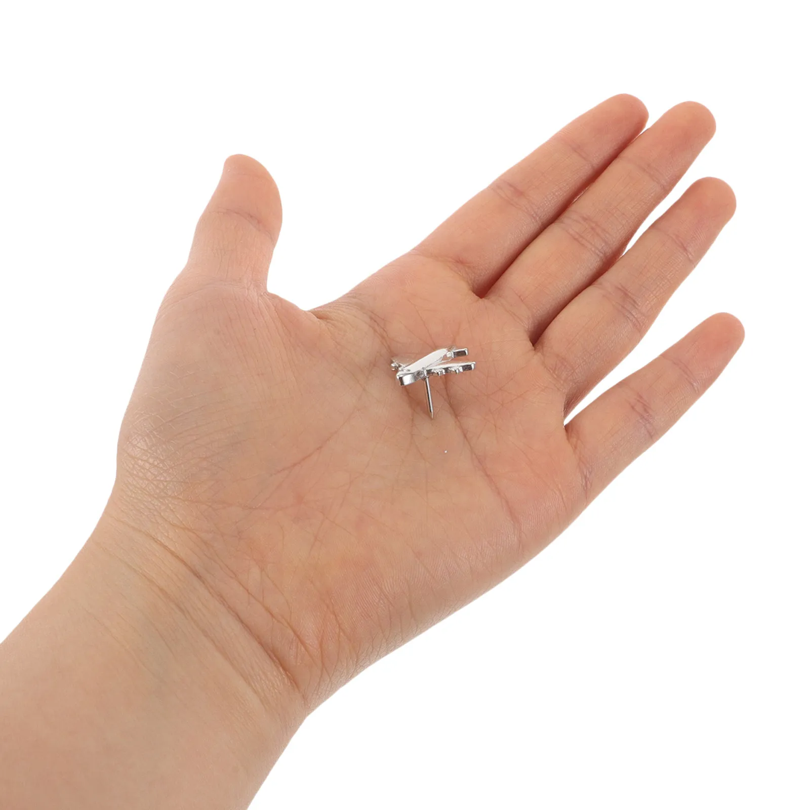 24Pcs 3D 실버 금속 비행기 푸시 핀 사무실 벽 게시판지도 장식을위한 귀여운 튼튼한 압정 장 푸시 핀