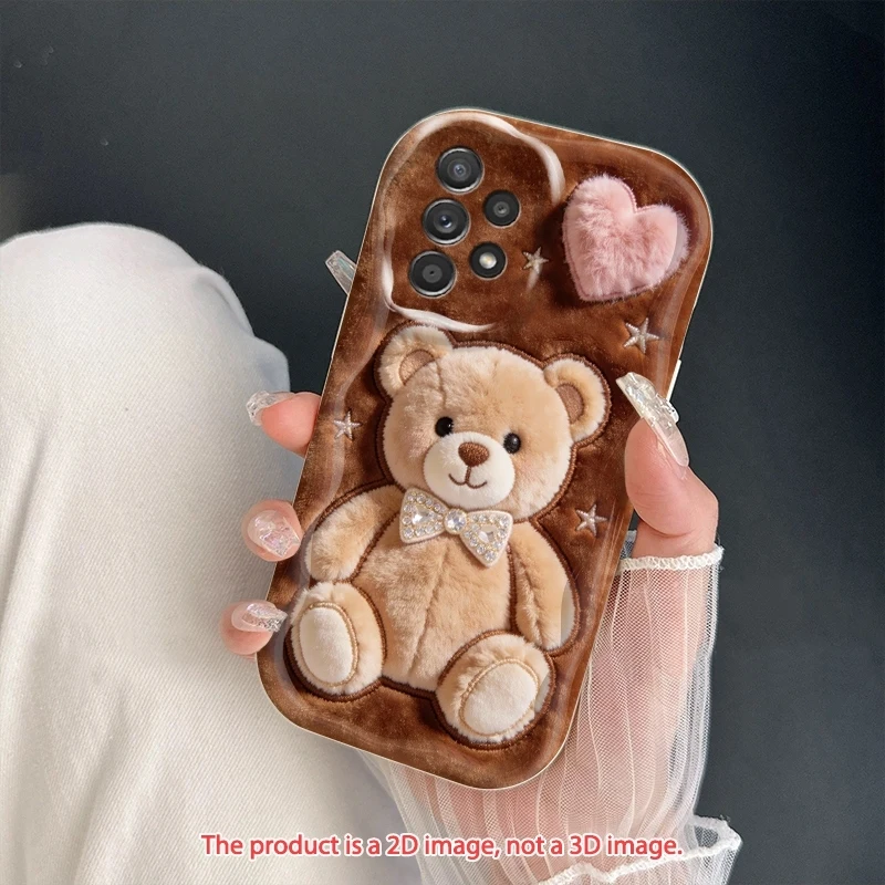 Cute Bear & Pink Heart Phone Case – Stylish and Protective Cover