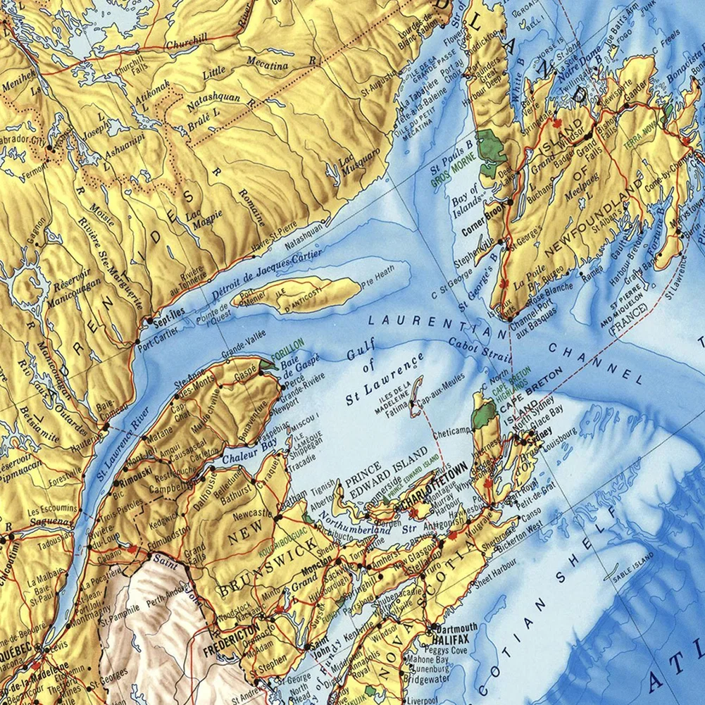 150*150cm 1983 The Canada Political Map Non-woven Canvas Painting Retro Wall Poster Living Room Home Decor School Supplies