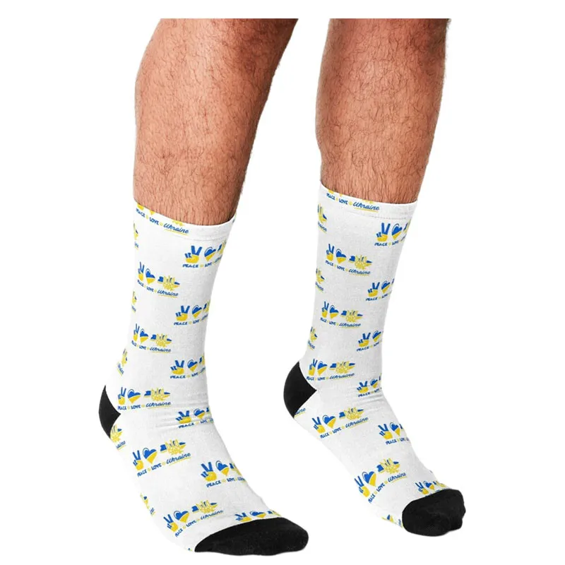 

Men's Funny socks Place love Ukraine Socks harajuku Men Happy hip hop Novelty cute boys Crew Casual ucrania Socks for men