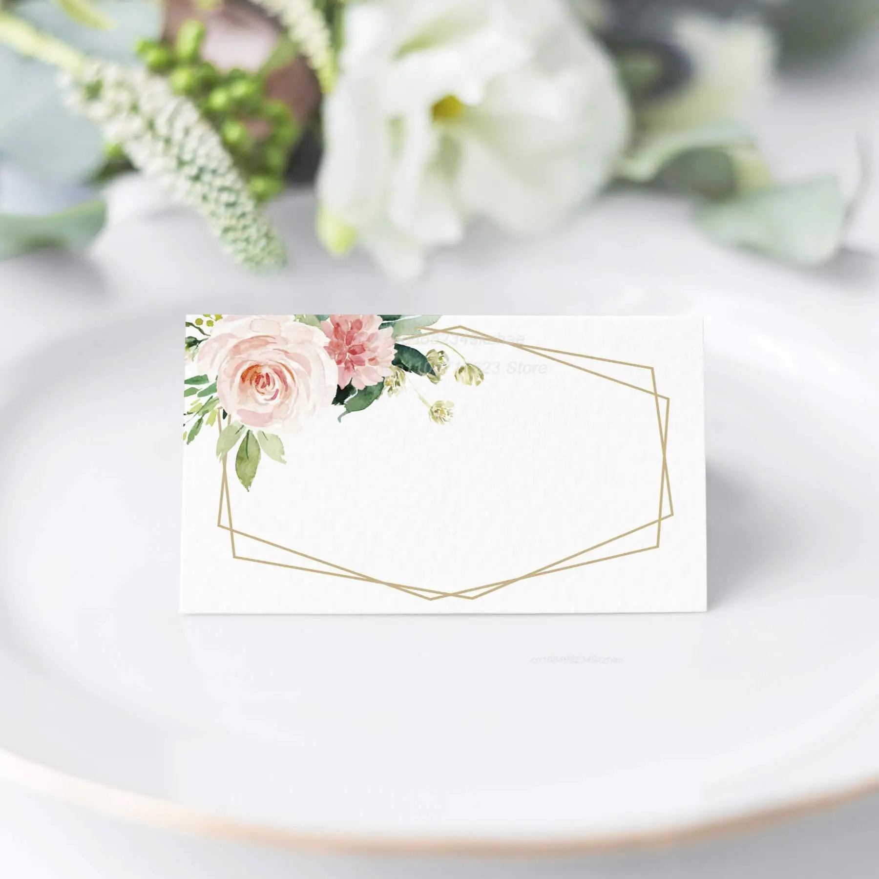 Simple Fresh Watercolor Flowers Wedding Seating Number Table Card Name Place Cards Christmas Birthday Party Greeting Card 10pcs greeting cards wedding table cards