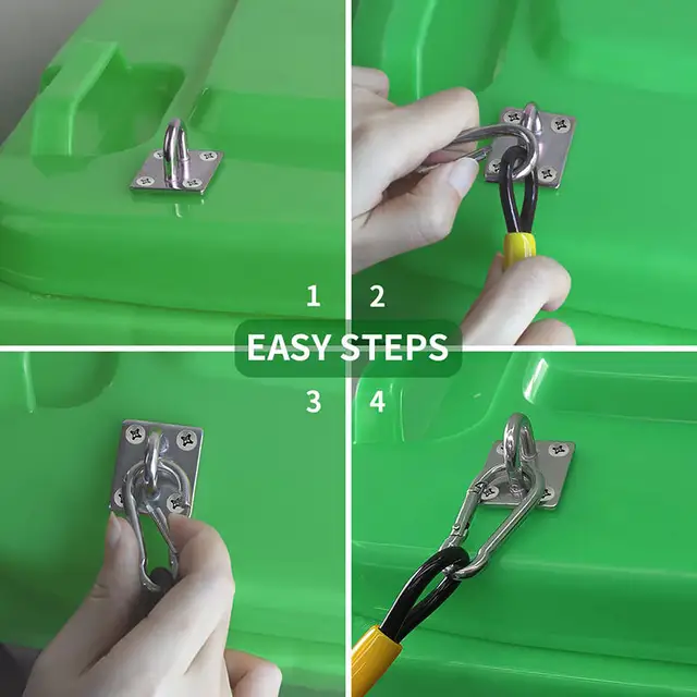 2 Packs Trash Can Lid Lock Bear Proof Lock Set Trash Bin Lid Lock with Rubber Coated Braided Wire Rope for Home Offices Garden 3