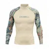 New Men's Rash Guards Swimsuit Long Sleeve Surf Swimming T-shirt Beach UV Protection Swimwear Lycra Skin Surfing Diving Clothing