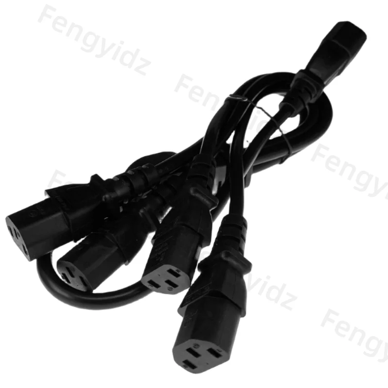 IEC 320 C14 Male Plug to 4XC13 Female Y Type Splitter Power Cord C14 to 4 x C13 250V/10A 1 pcs