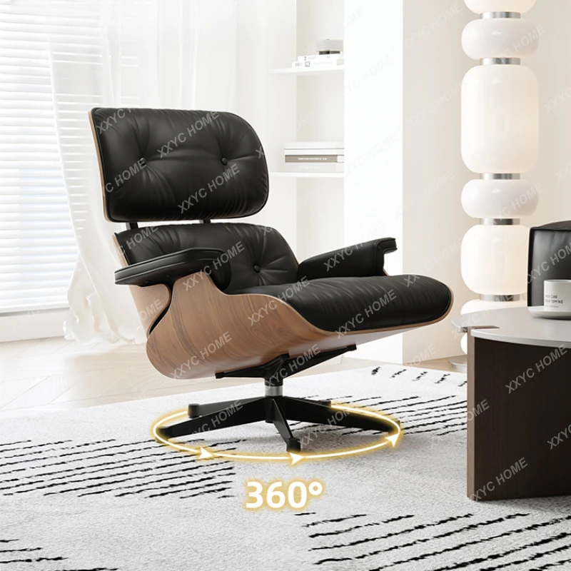 

Living Room Balcony Lazy Designer Leisure Chair Italian Leather Single Sofa Recliner