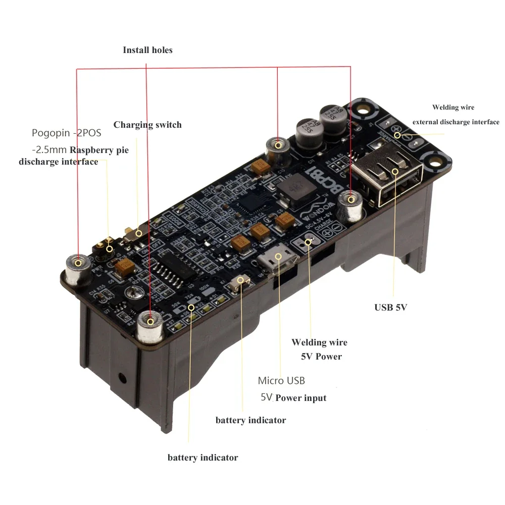 Raspberry Pi 4 SW6106 – carte d'extension de batterie au Lithium