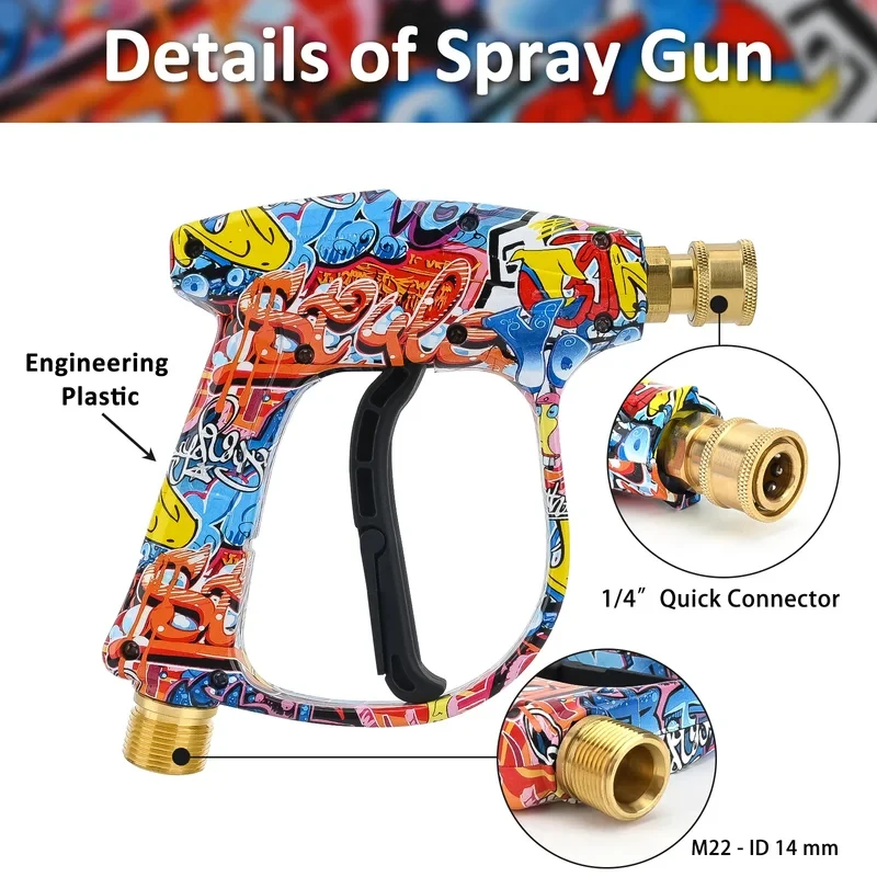 High Pressure Washer Water Gun for Car Cleaning Hose Connector for Karcher Nilfisk Parkside Bosch Lavor Quick Connector Nozzles 2