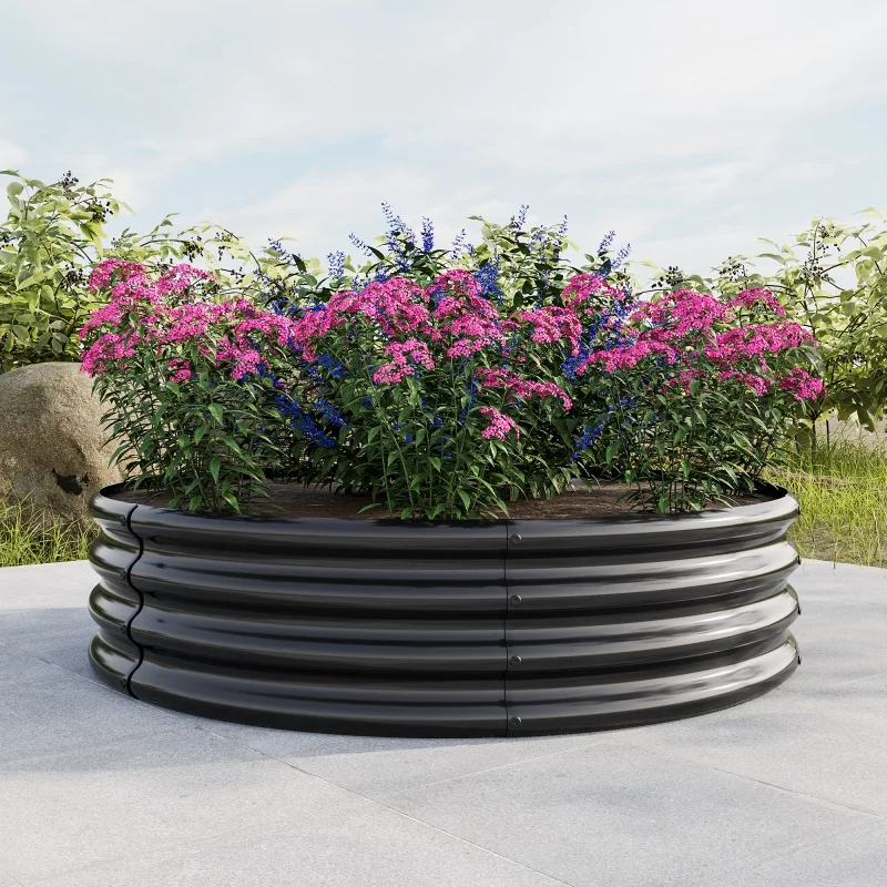 1/2Pcs Galvanized Raised Garden Bed Deep Root Planter Box For Vegetables Flowers Herbs-Large Metal Raised Garden Bed Kit – Detail 6