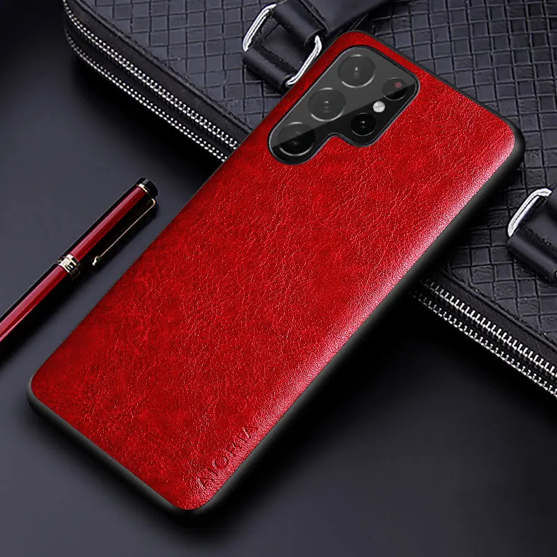 Luxury PU Leather Solid Color Phone Case – Soft TPU & Hard PC