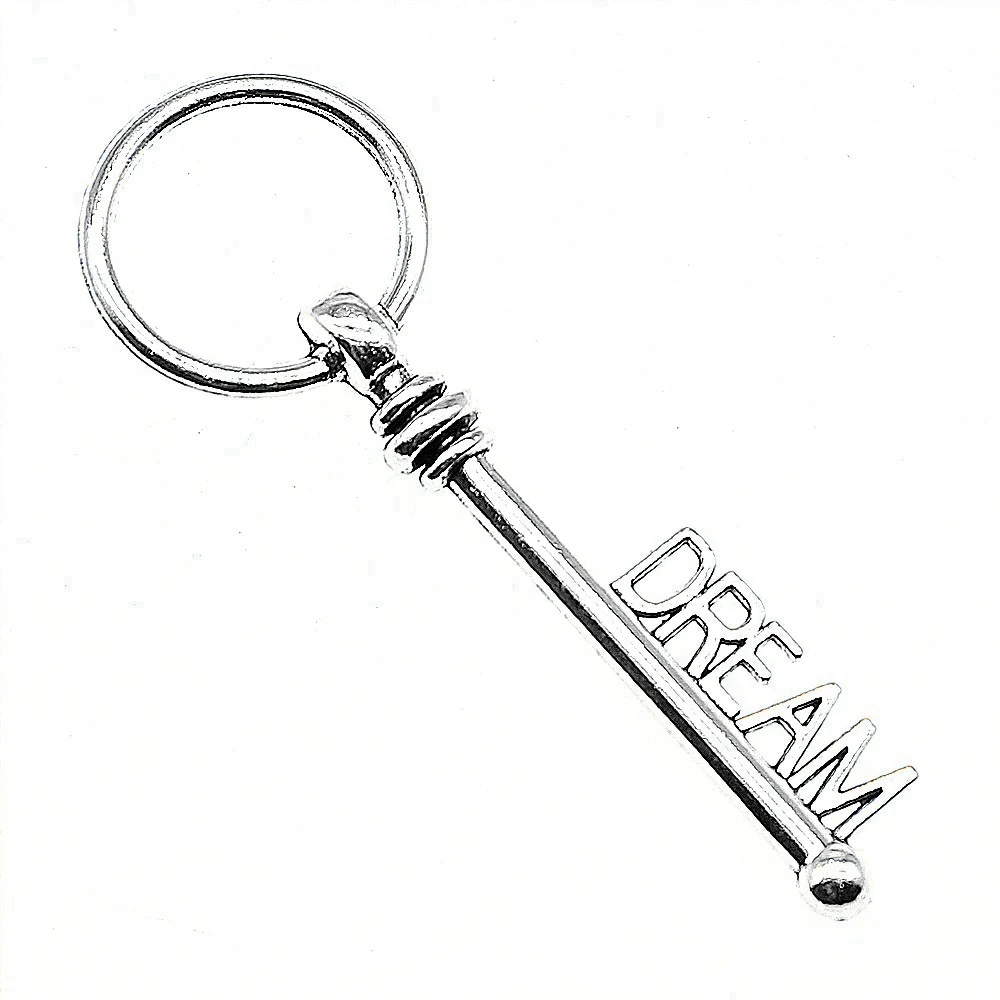 

10pcs/lot 17x51mm Dream Key Charms For Jewelry Making Antique Silver Color 0.67x2.01inch