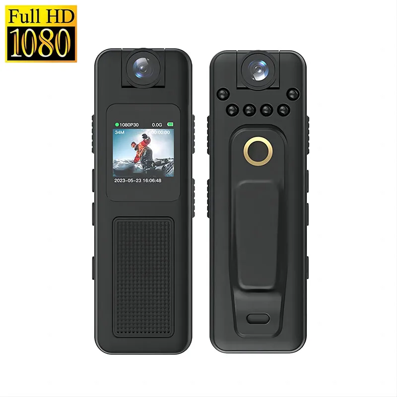 1080P Mini Body Camera Videoregistratore Tascabile Portatile Sport Dv 180 Girevole Len Back Clip Videocamera Bodycam Indossabile