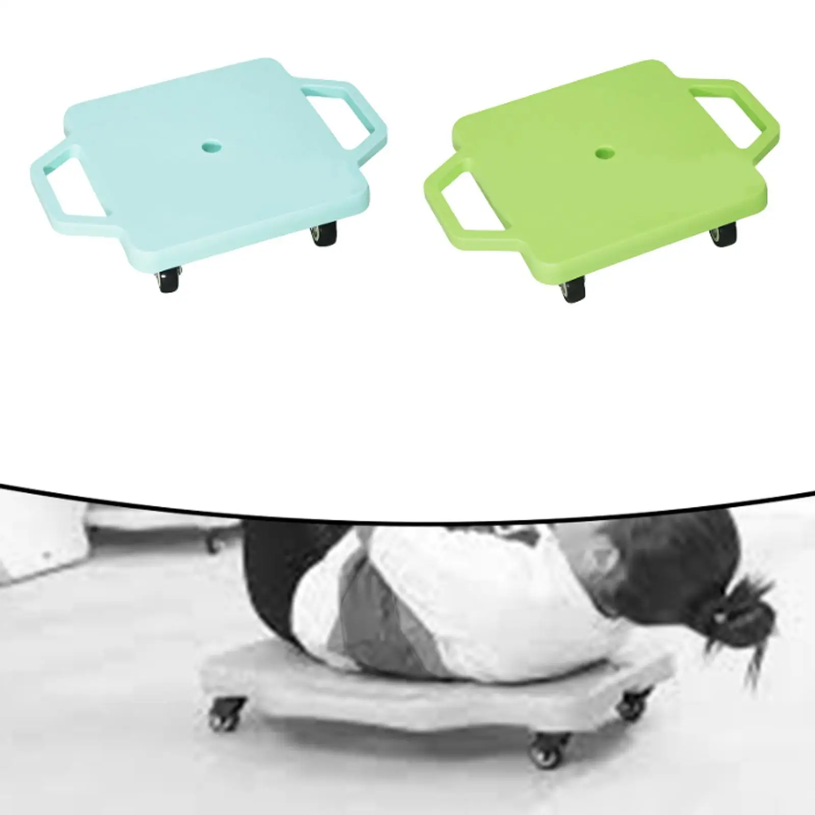 Floor Scooter Board with Handles 11.2 Inches Physical Education with Rollers