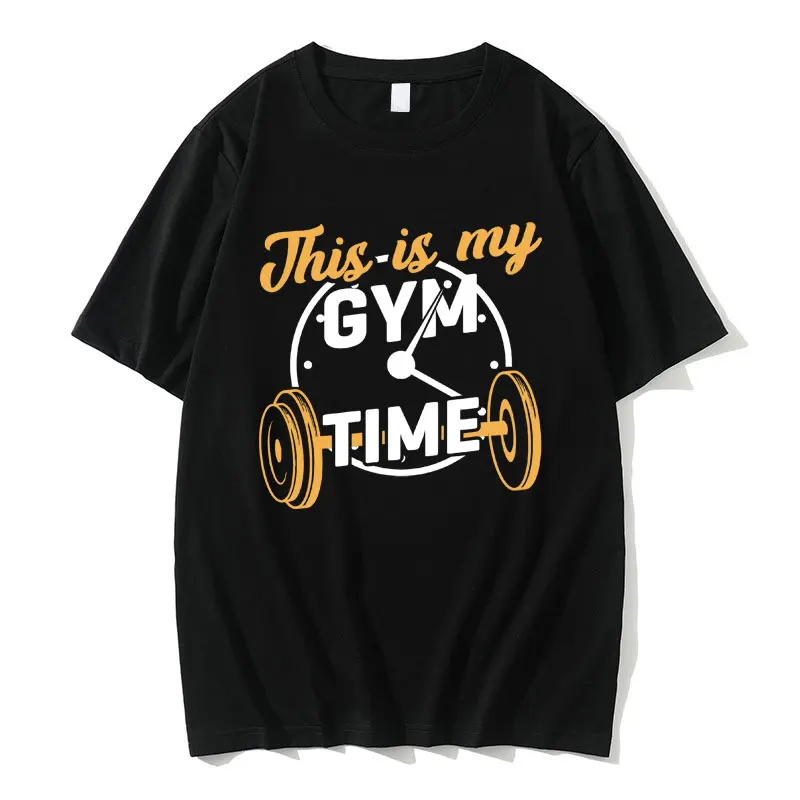 

Funny This Is My Gym Time Meme Graphic Tshirt Summer Men Women Fitness Cozy Oversized T-shirt Male 100% Cotton Short Sleeve Tees