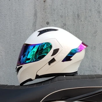 ORZ-991 Casco moto modulare Filp up Casco integrale da corsa Doppia visiera Approvato DOT motosiklet kaskı
