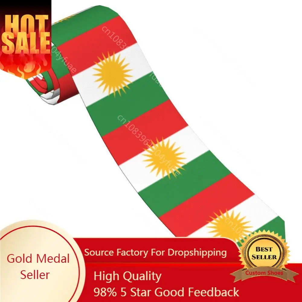 

Kurdistan Flag Neckties Unisex Polyester 8 cm Neck Tie for Men Casual Classic Shirt Accessories Office