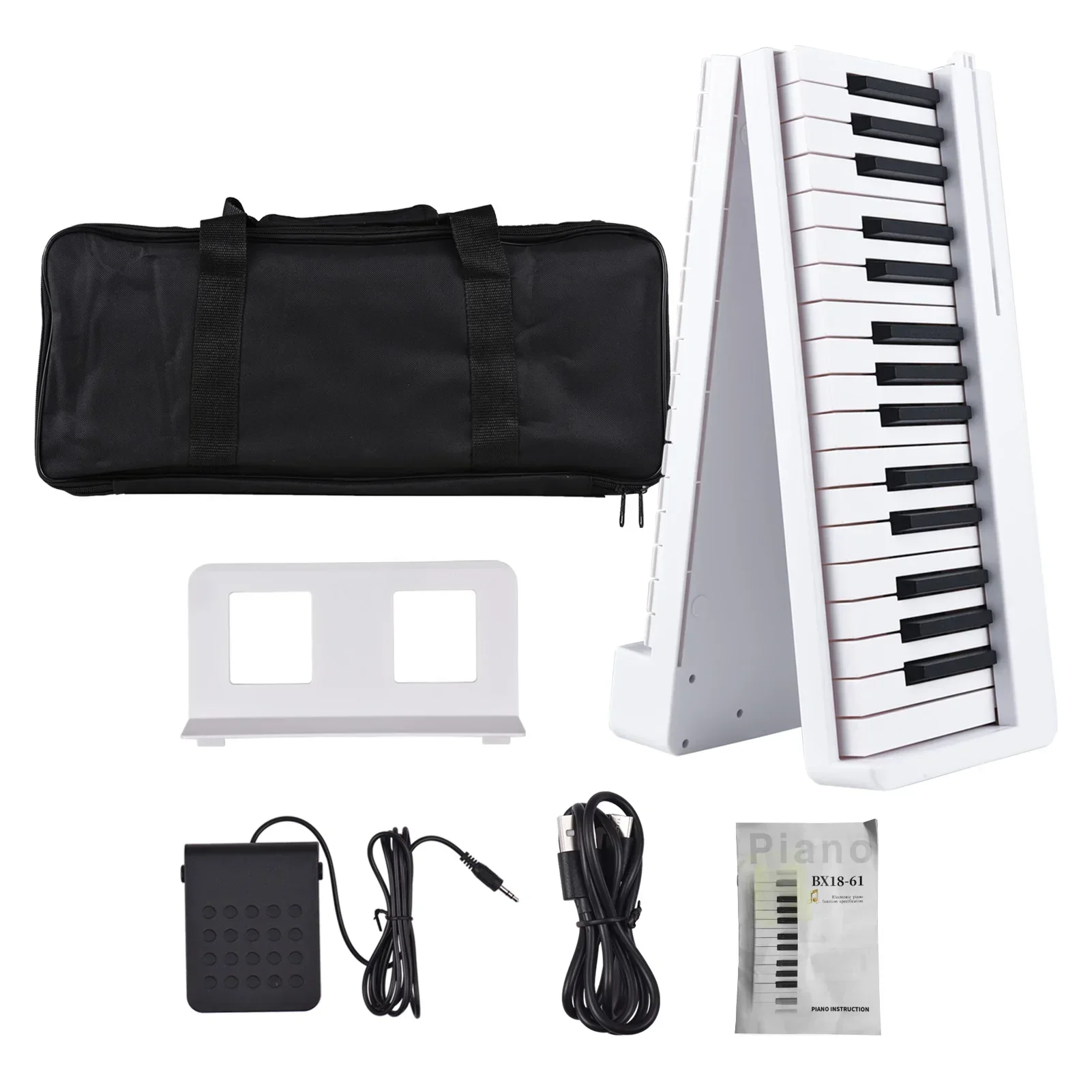 NEW Multifunctional electronic organ portable 61-key foldable LCD display BT connected digital piano for adult beginners