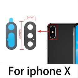Premium Back Rear Camera Glass Lens with Adhesive (For iPhone X)