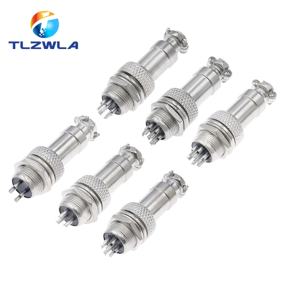 Wire Connector Terminals Wire Connector Electrical Connectors Electrical Connector Cable Connector 1Set GX12 2/3/4/5/6/7 Pin Male + Female 12mm L88-93 Circular Aviation Socket Plug Wire Panel Connector with Plastic Cap Lid