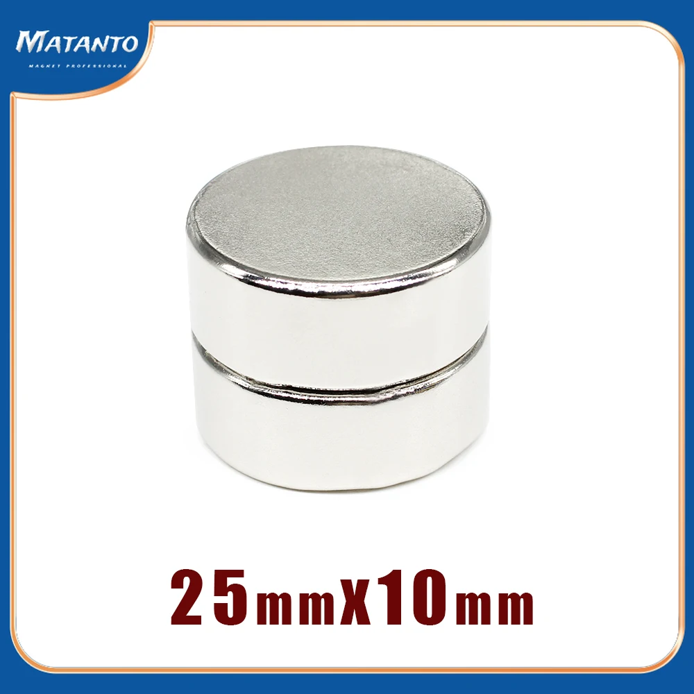 1/2/5/10pcs 25x10 Mm Strong Round Magnets N35 Neodymium Magnets