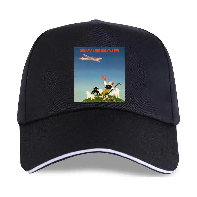

new cap hat Swissair Vintage Poster , Mountains Retro Old Times Baseball Cap Male Hipster Tops