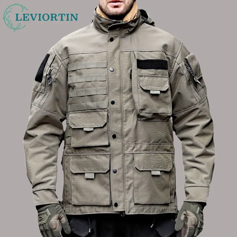 Men's Military Edition Tactical Agent Jacket Windproof Waterproof Cycling Motorcycle Multiple Pockets Jacket Male Outdoor Jacket touch screen tactical gloves men military knuckle glove airsoft motorcycle shooting hiking hunting cycling full finger gloves