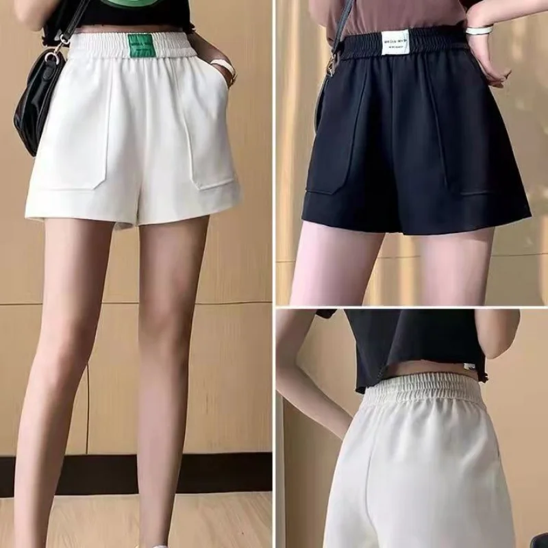 Short Pants for Women To Wear Fitness Running Womens Shorts Boxer Gym Work Elastic Waist White Sports Office Sport Streetwear XL