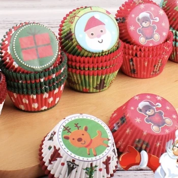 Christmas Cupcake Liners and Toppers Set 1