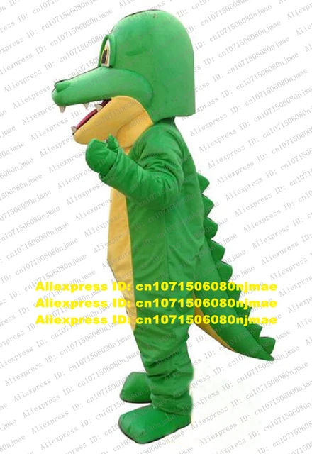  Disfraz de cocodrilo verde cocodrilo cocodrilo caimán caimán de  dibujos animados mascota felpa con máscara para adultos fiesta cosplay  Halloween vestir : Deportes y Actividades al Aire Libre