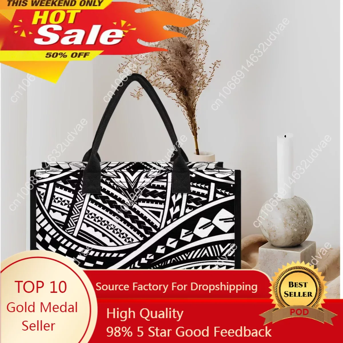 Элегантная Дамская сумка-Тотем с Полинезийским принтом, портативная холщовая пляжная сумочка в стиле ретро для путешествий, повседневный саквояж для девушек