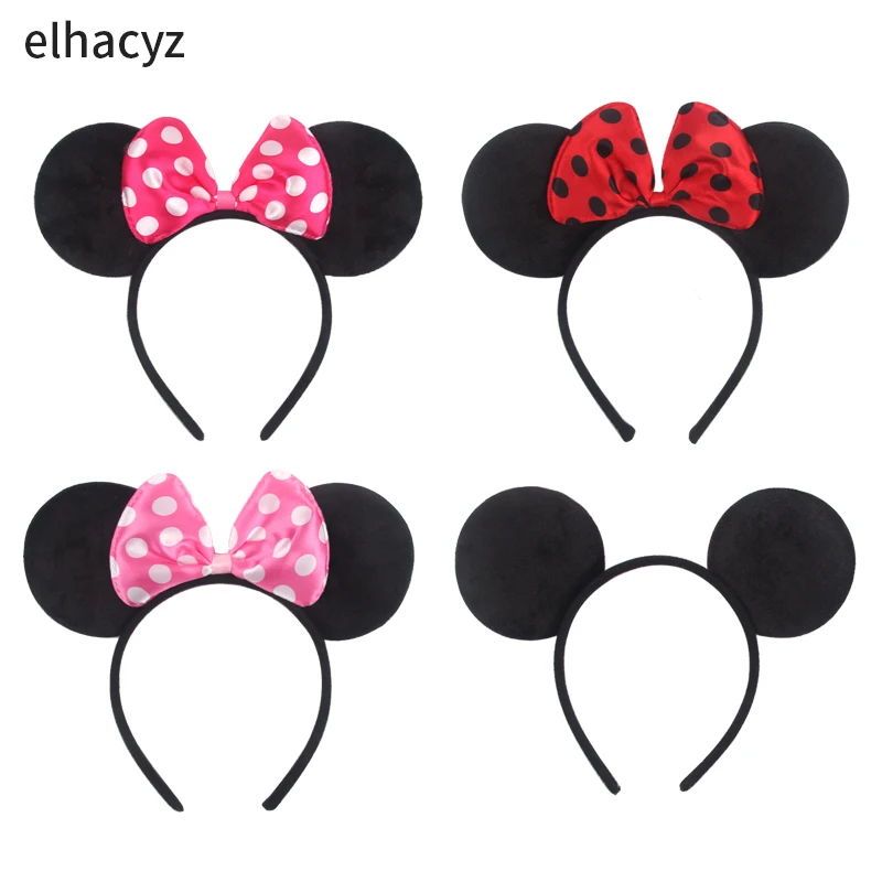 10pcs/lot Girls DOT Bow Knot Mouse Ears Headband Children Festival Hair Accessories Kids Boys Birthday Party Hairband Gift Mujer