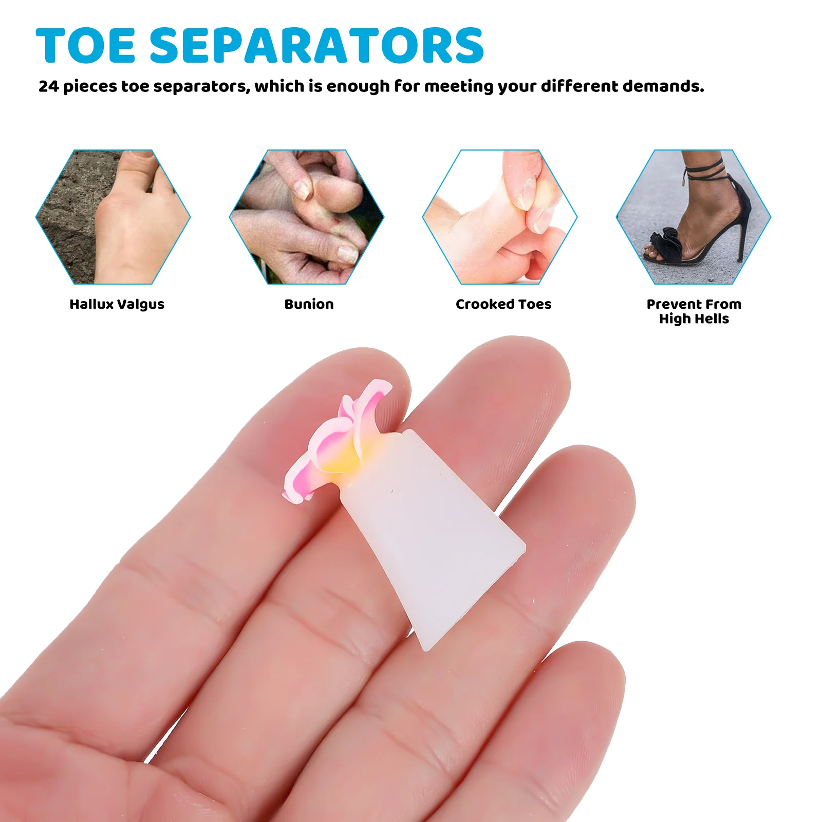32 Pcs Nail Toe Separator Salon Supplies Silicone Tools for Splitter Dividers Silica Gel Colorful Women's