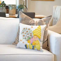 40x40cm Outdoor Yellow Pillowcase Spring and Summer Decoration Cushion Cover Family Decoration Garden Sofa Daisy 5