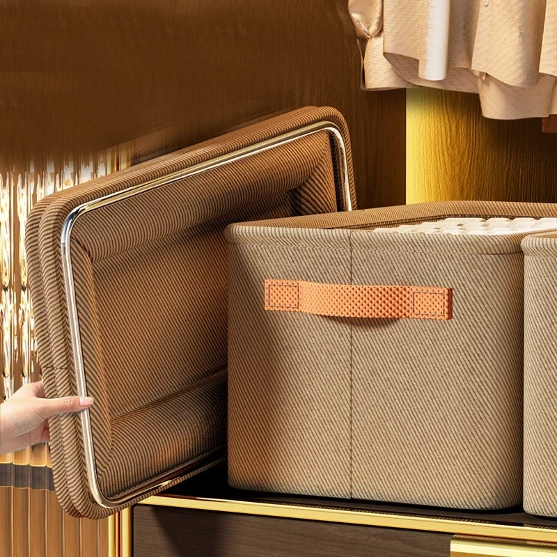 Gray Clothing Storages Organizer Bins Storage Bins Storage Baskets for Shelves Fabric Storage Bins Closet Closet Shelf Organizer 4
