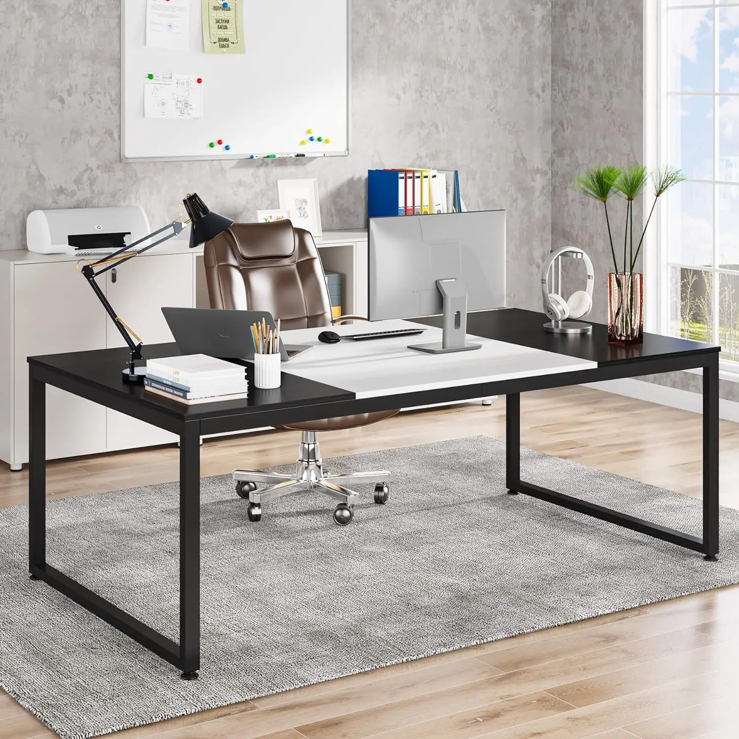 

Tribesigns 70.8 Inch Modern Executive Desk Large Workstation Office Computer Table Modern Simple Business Study Writing Desk