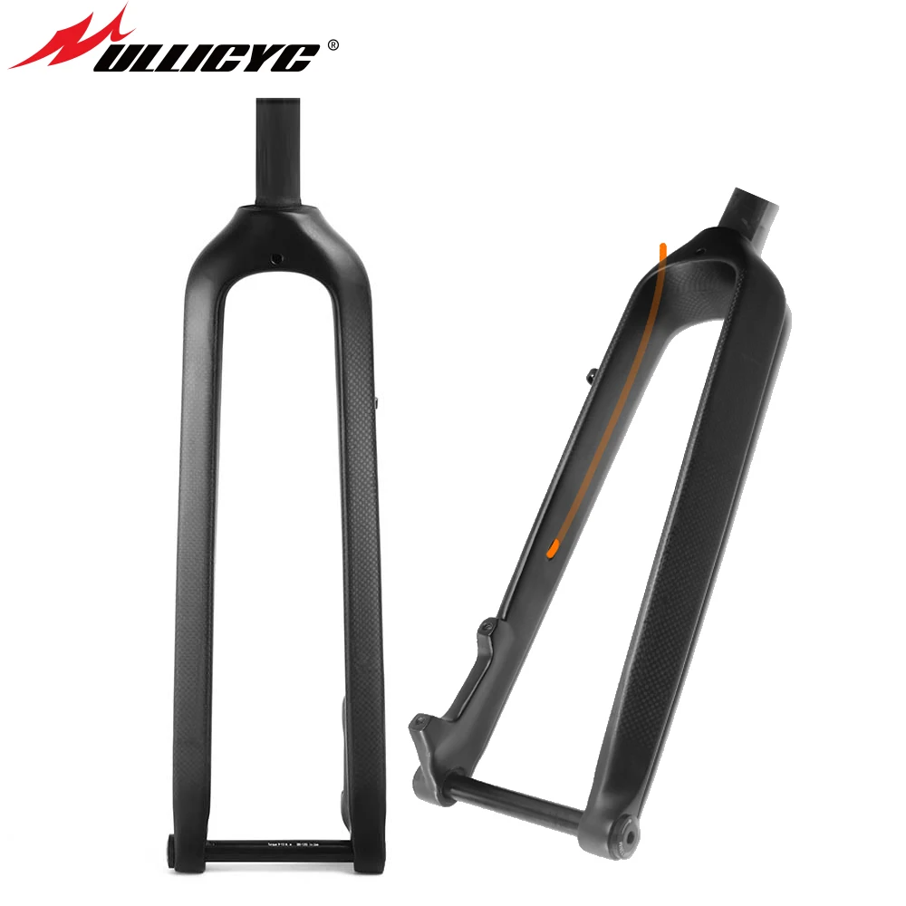 

ULLICYC New Mountain 3K T800 Full Carbon Fiber Bicycle Front Fork Tube Thru Axle15*100mm 26 27.5 29 MTB Bike Parts