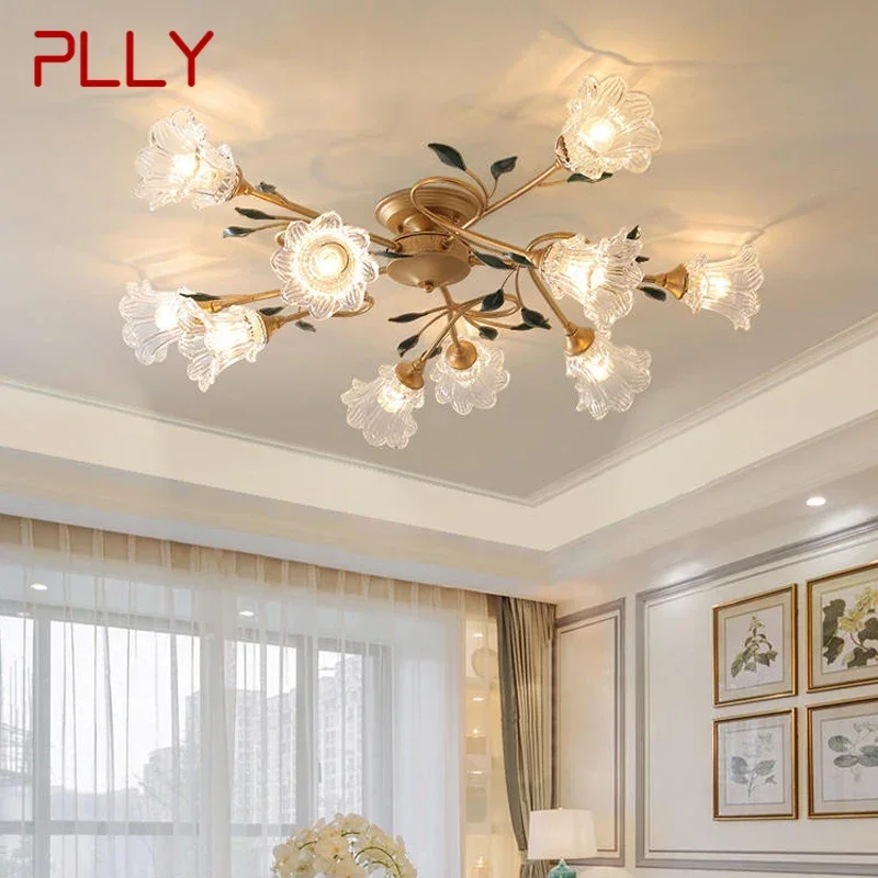 

PLLY American Pastoral Ceiling Light LED Creativity Flower Living Room Dining Room, Bedroom Home Decoration Lights