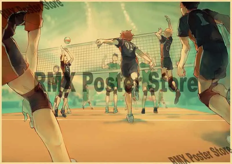 Anime Haikyuu Poster Volleyball | Anime Haikyuu Poster Vintage - Painting  Sticker - Aliexpress