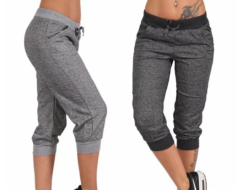 Knee-Length Joggers In Soft Sweatshirt Fabric, Drawstring Elasticated  Waist, Side pockets, Legs with Ribbed Hems, Sports Pants